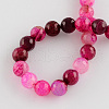 Dyed Natural Banded Agate Beads Strands G-R177-6mm-01-01-2