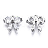 Brass Inlaid Clear Cubic Zirconia Charms ZIRC-S069-018P-2