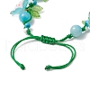 3Pcs Floral Acrylic Beads Braided Bead Bracelets for Women BJEW-MZ00184-9