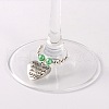 Tibetan Style Heart with Word You Are Always In My Heart Wine Glass Charms AJEW-JO00028-03-2