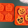 Halloween Theme Pumpkin Cake Decoration Food Grade Silicone Molds DIY-E067-01-1