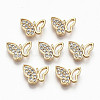 Brass Micro Pave Clear Cubic Zirconia Charms RJEW-T063-37G-NF-1