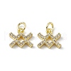 Real 18K Gold Plated Brass Micro Pave Clear Cubic Zirconia Charms KK-E068-VB411-11-2