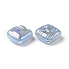 Rainbow Iridescent Plating Acrylic Beads OACR-A010-06E-2