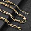 304 Stainless Steel Oval Textured Infinity Link Chain Necklaces for Women Men NJEW-K249-20A-G-3