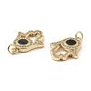 Brass Cubic Zirconia with Shell Pendants KK-K342-12G-3