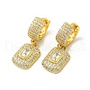 Rack Plating Brass Micro Pave Cubic Zirconia Hoop Earring for Women EJEW-H091-35G-1