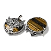 Natural Tiger Eye Flat Round Pendants G-F766-05AS-05-2