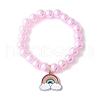 3Pcs 3 Colors ABS Plastic Imitation Pearl Beads Stretch Bracelets BJEW-JB11585-5