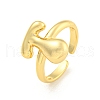 Brass Letter Open Cuff Rings for Women RJEW-G313-01T-G-1