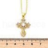 Alloy Crystal Rhinestone Religion Cross Pendant Necklaces for Women Men NJEW-C089-03G-3