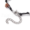 Natural & Synthetic Gemstone Chip Beads & Cowrie Shell Beads Braided Bead Bracelets BJEW-JB11834-02-4