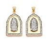 Brass Micro Pave Cubic Zirconia Pendants KK-T070-27G-1