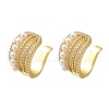 Rack Plating Brass Micro Pave Cubic Zirconia Cuff Earrings EJEW-H143-29G-4