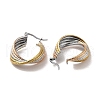 Tricolor 304 Stainless Steel Overlapping Circles Hoop Earrings for Women EJEW-F290-02M-2