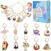 Food Theme Alloy Enamel Pendant Locking Stitch Markers HJEW-SC00018-1