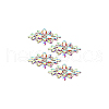 Fingerinspire 4Pcs Glass Cabochons(Hot Melt Adhesive On The Back) GGLA-FG0001-04-7