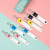 PU Leather & Cotton Name Marker Keychain AJEW-WH0514-031-4