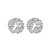 Clear Cubic Zirconia Flower Stud Earrings EJEW-N012-48P-2