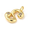 Rack Plating Brass Micro Pave Cubic Zirconia Pendants KK-A200-24G-S-2