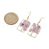 Natural Lilac Jade Chips Tree Dangle Earrings EJEW-JE05734-05-3