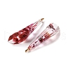 Inner Dried Flower Transparent Resin Pendants RESI-A043-08A-2