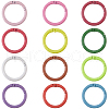 Gorgecraft 12Pcs 12 Colors Alloy Spring Gate Rings FIND-GF0006-90-1