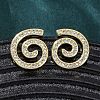 Brass Micro Pave Clear Cubic Zirconia Stud Earrings EJEW-H158-07A-G-2