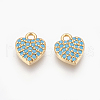 Brass Micro Pave Cubic Zirconia Charms KK-O106-25G-2