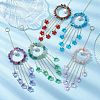 Glass Star Pendant Decorations HJEW-JM01247-2