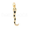 Brass Micro Pave Cubic Zirconia Enamel Pendants KK-D354-06G-B-1