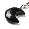 Reiki Natural Obsidian Moon Pendant Keychains KEYC-P015-01P-10-2