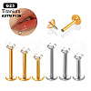 G23 Titanium Clear Cubic Zirconia Internally Threaded Labrets WGA0CA4-01-1