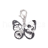 Butterfly Skull Alloy Enamel Pendant Decorations HJEW-JM03242-4