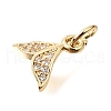 Fishtail Brass Micro Pave Cubic Zirconia Charms KK-L230-14G-2
