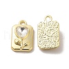Glass Rectangle with Heart Pendants PALLOY-E024-30LG-01-1