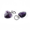 Faceted Transparent Glass Charms GLAA-T024-04-4