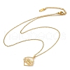 Brass Clear Cubic Zirconia Pendant Necklaces for Women NJEW-R018-02G-02-4