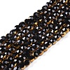 Electroplate Glass Beads Strands EGLA-Q128-03B-1