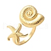 304 Stainless Steel Open Cuff Ring for Women RJEW-Z088-02G-03-2