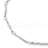 304 Stainless Steel Twisted Bar Link Chains Bracelets for Women BJEW-JB11838-3