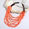 Flat Round Resin & Coconut Heishi Beaded Multi Layered Necklaces for Women FS-WGC6677-02-1