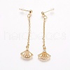 Brass Cubic Zirconia Stud Earrings EJEW-J097-F01-G-2