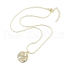 Brass Micro Pave Clear Cubic Zirconia Pendant Necklaces for Women NJEW-M009-04G-A-2