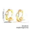 Fashionable Brass Cubic Zirconia Ring Hoop Earrings DR3389-12-1