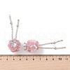 Handmade Flower Polymer Clay Rhinestone Tassel Dangle Beads CLAY-H003-02P-04-3