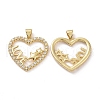 Brass Cubic Zirconia Pendants KK-G453-01G-02-1
