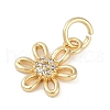 Rack Plating Brass Micro Pave Cubic Zirconia Pendants KK-H509-22G-01-2