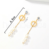 Stainless Steel Sunflower Tassel Stud Earrings BQ1802-3