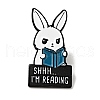 Word Shhh I'm Reading Enamel Pin JEWB-C018-01A-EB-1